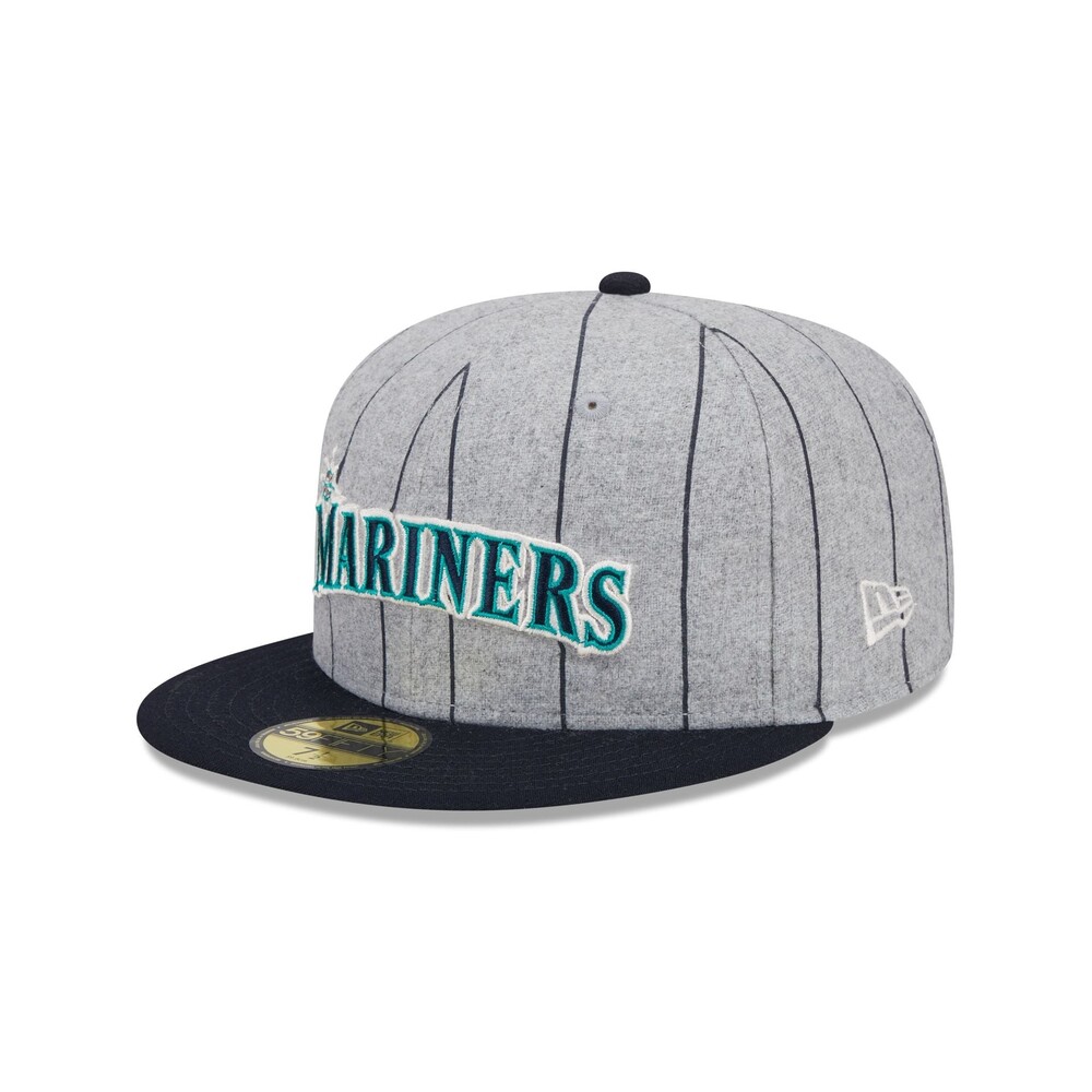New Era Seattle Mariners Heather Pinstripe 59FIFTY Fitted Hat - Size 7 5/8